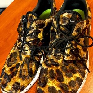 Nike Brown and Black Leopard Print Sneakers